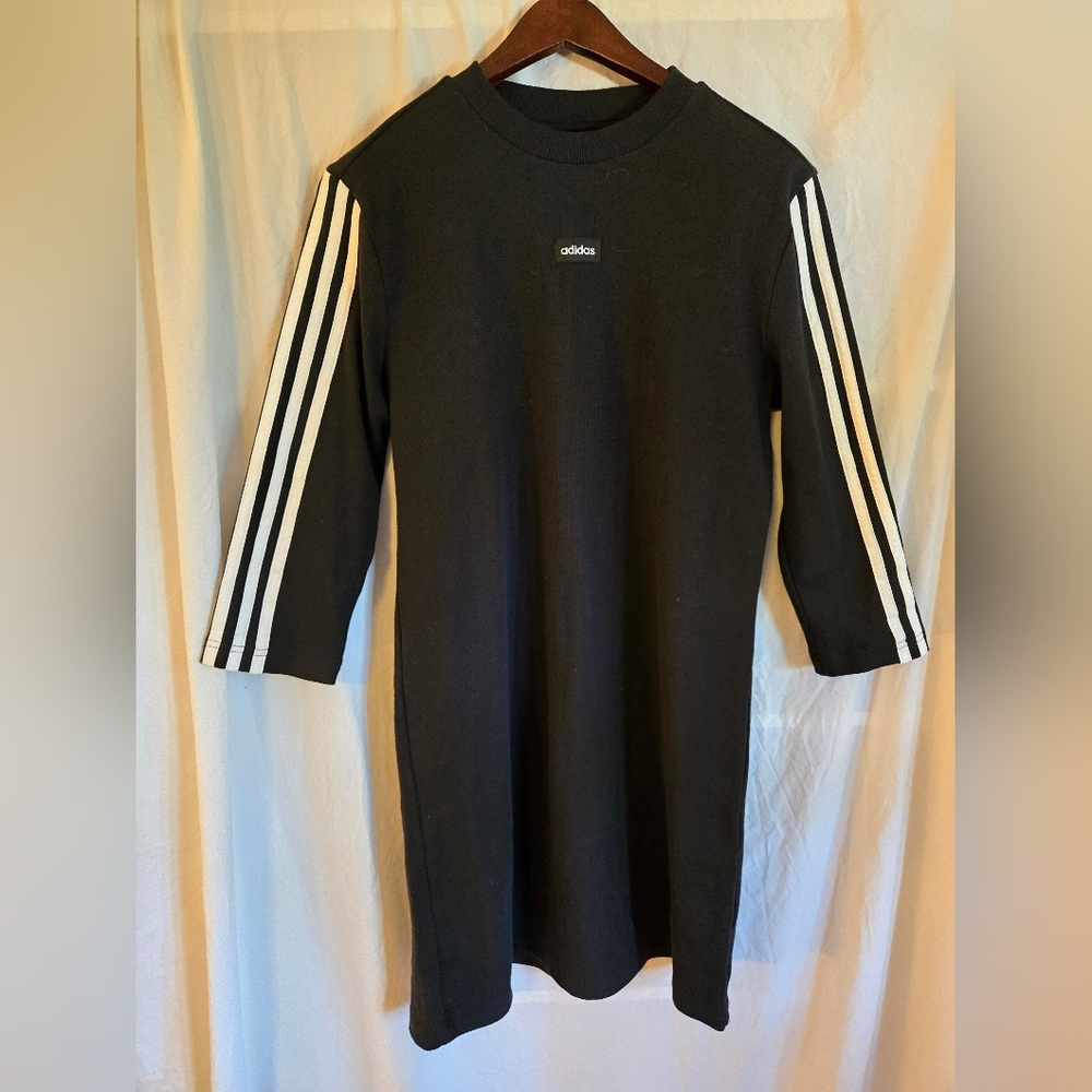 Adidas Black 3/4 Length Sleeve Mini Dress size Medium - Picture 3 of 5